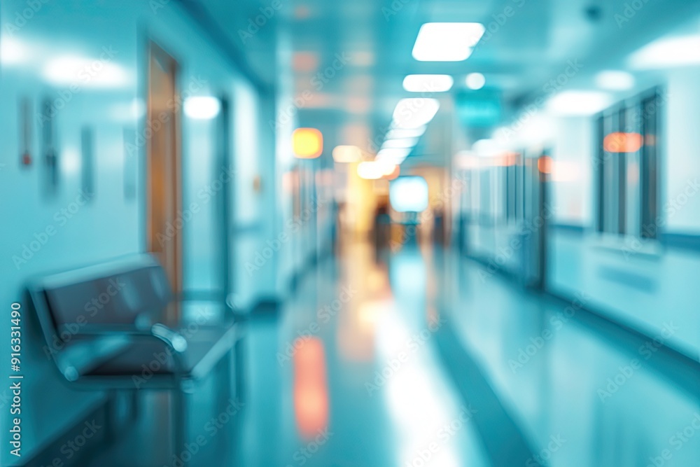 Hospital emergency room blurred panoramic background Hospital emergency room blurred panoramic background