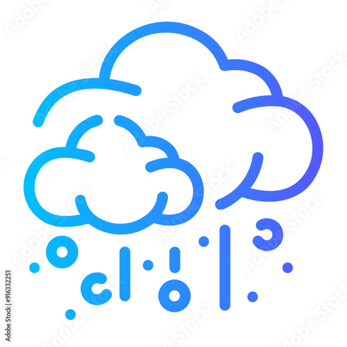 hail Line Gradient Icon