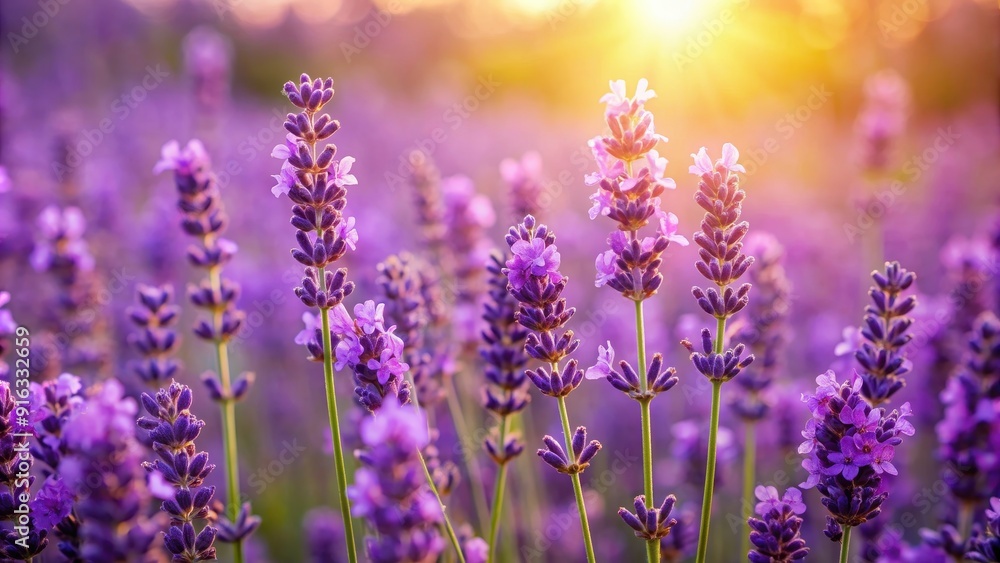 Obraz premium Close up of beautiful lavender flowers blooming in the field, lavender, purple, flowers, blooming, close up, nature, plant