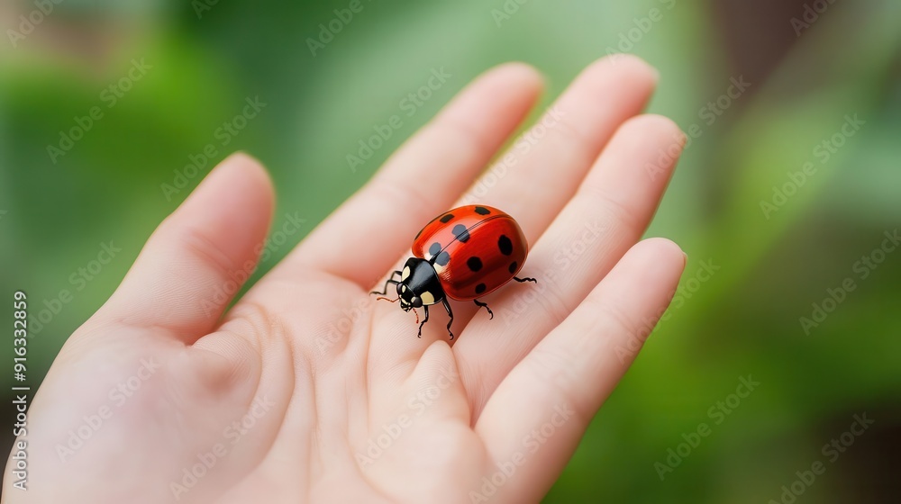 ladybird on finger ladybird on finger