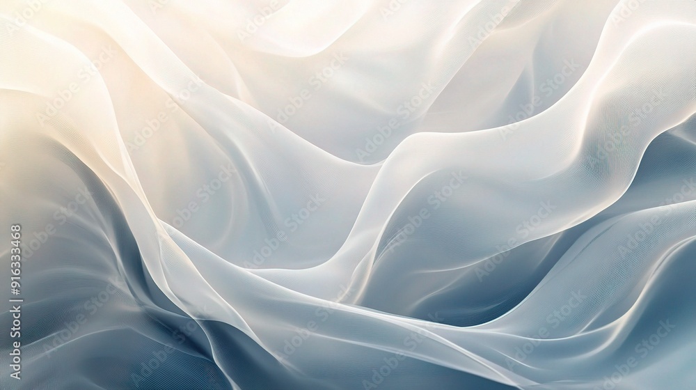 Abstract Texture: Flowing White and Blue Fabric Abstract Texture: Flowing White and Blue Fabric