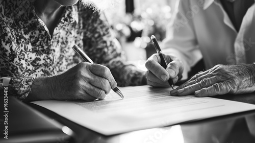 Happy Senior Couple Signing Legal Documents with Consultant