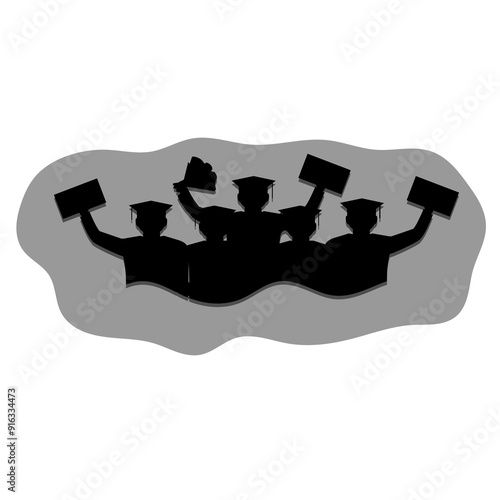 silhouette of person graduating from school, illustration vector 