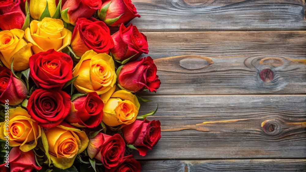 Vibrant red and yellow roses in a beautiful arrangement, roses, flowers, bloom, vibrant, colors, petals, bouquet, arrangement Vibrant red and yellow roses in a beautiful arrangement, roses, flowers, bloom, vibrant, colors, petals, bouquet, arrangement