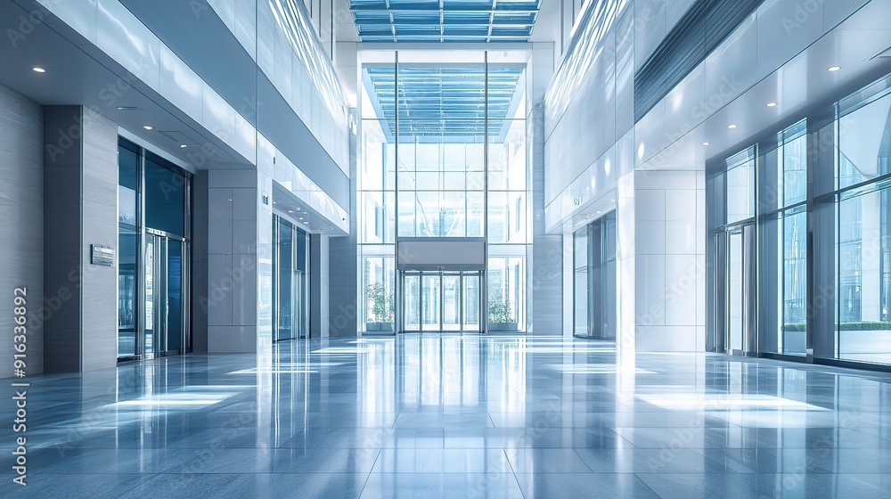 Modern Architecture, Bright Future: A pristine and spacious corporate atrium gleams with natural light, reflecting ambition and success. Modern Architecture, Bright Future: A pristine and spacious corporate atrium gleams with natural light, reflecting ambition and success.