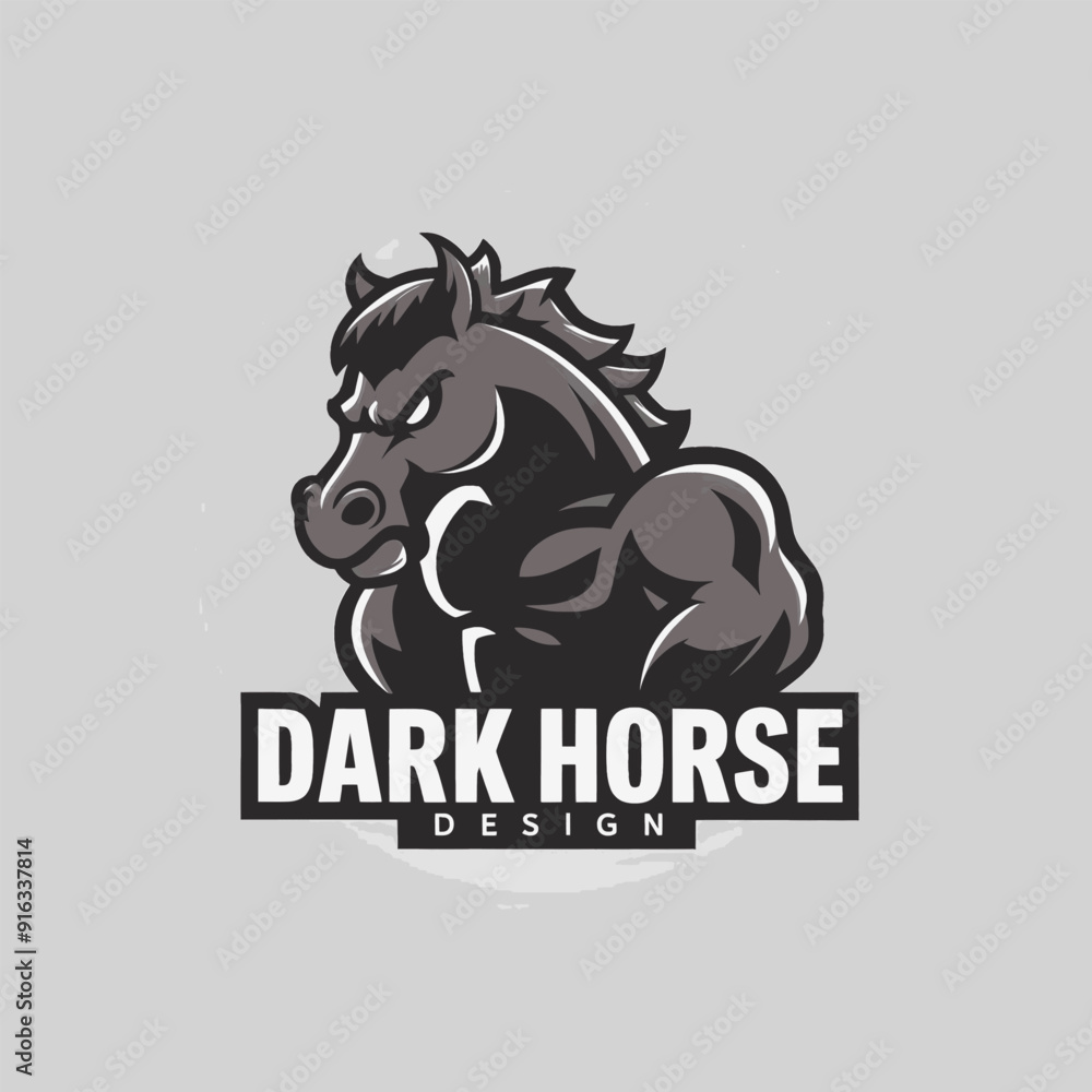 dark horse close up illustration design text logo dark horse close up illustration design text logo