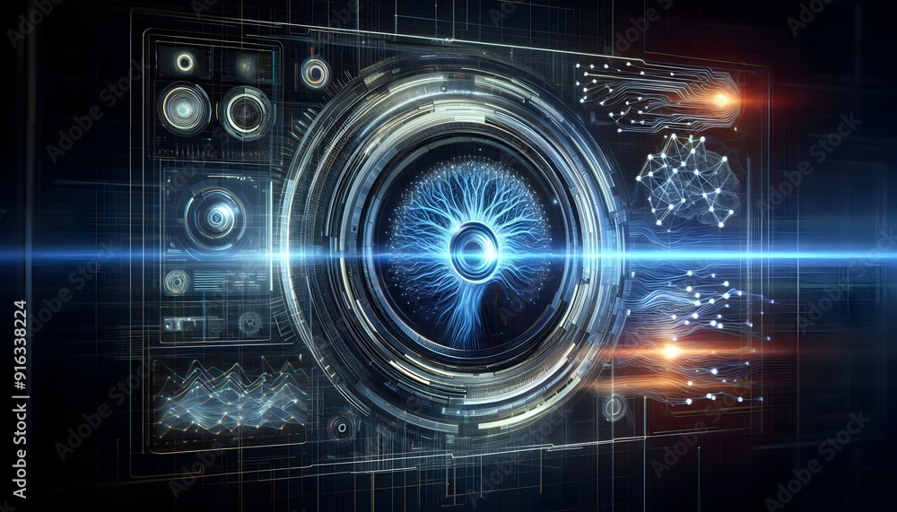 Fototapeta premium AGI: Exploring Artificial General Intelligence and Its Potential Impact on the Future of Technology