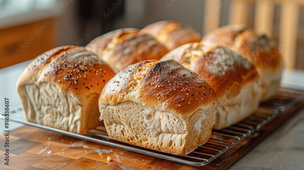 Freshly Baked Bread on Cooling Rack. Freshly Baked Bread on Cooling Rack.