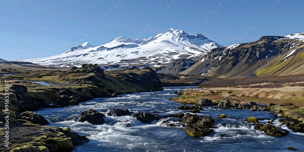 Fototapeta premium landscape with lake