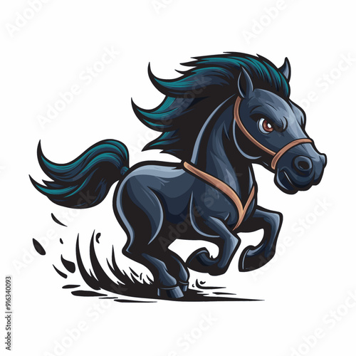 dark horse illustration design character logo