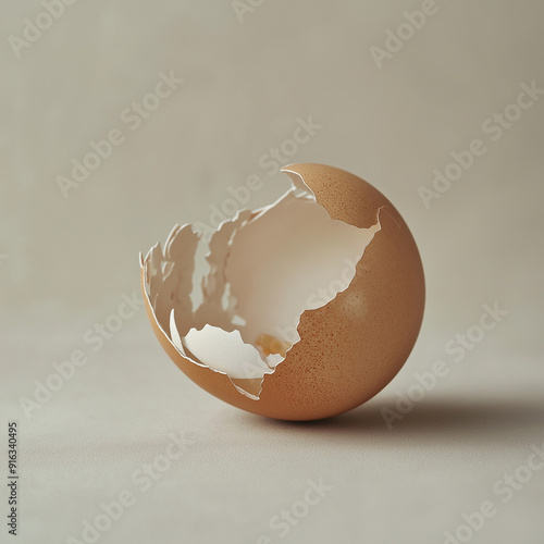 A close-up of a cracked open boiled egg shel