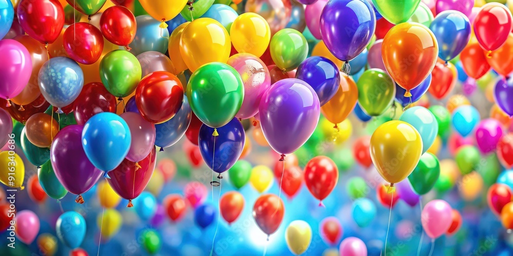 Colorful balloons floating in the air at a party , celebration, festive, balloons, colorful, decorations, happiness, joy Colorful balloons floating in the air at a party , celebration, festive, balloons, colorful, decorations, happiness, joy