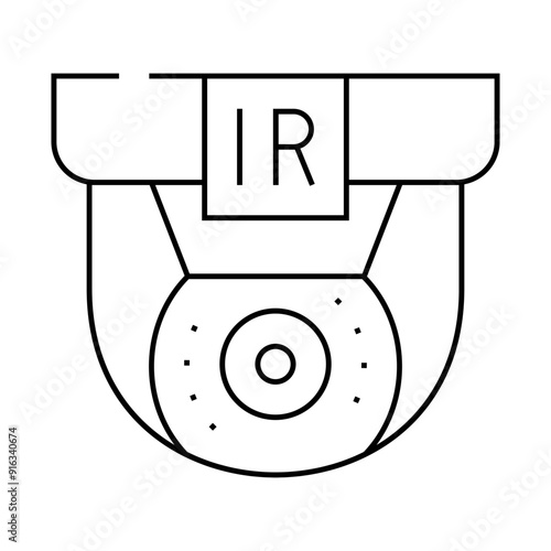 infrared video camera line icon vector. infrared video camera sign. isolated contour symbol black illustration