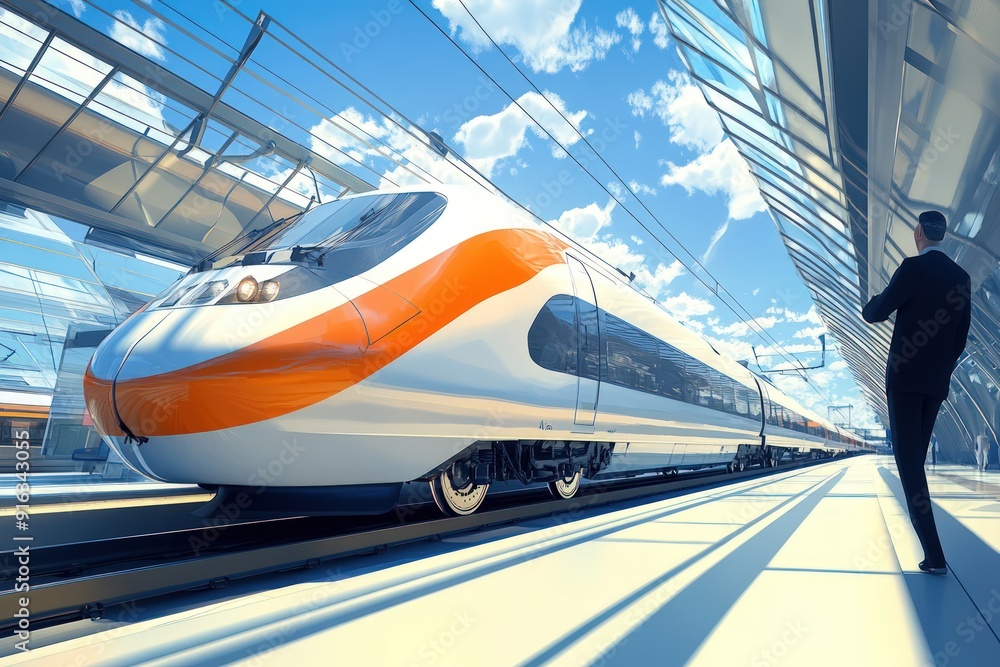 High-Speed Train Arriving at the Station High-Speed Train Arriving at the Station