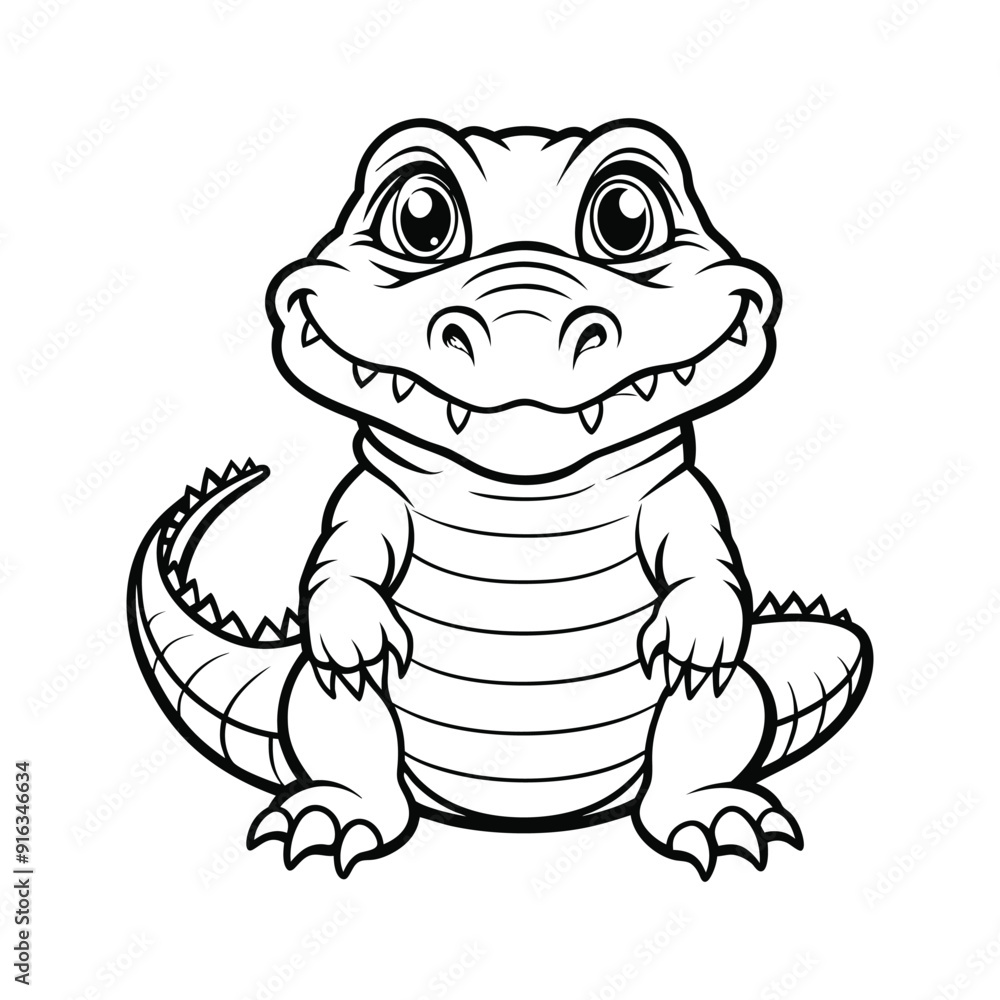 Fototapeta premium crocodile doodle art hand drawn vector illustration