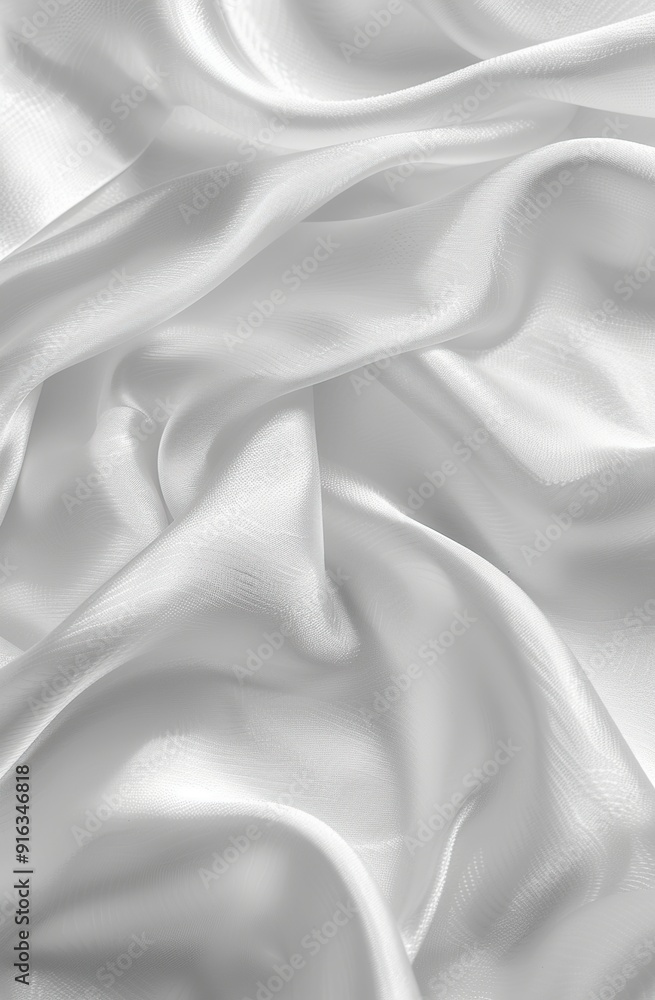 Obraz premium Closeup of rippled white satin fabric silk texture background