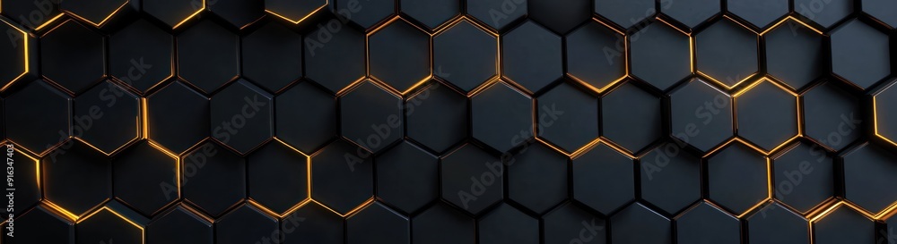 Abstract Hexagon Pattern with Glowing Edges Abstract Hexagon Pattern with Glowing Edges