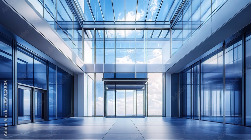 Modern Glass Atrium: A minimalist architectural masterpiece, bathed in natural light streaming through a expansive glass ceiling. Modern Glass Atrium: A minimalist architectural masterpiece, bathed in natural light streaming through a expansive glass ceiling.