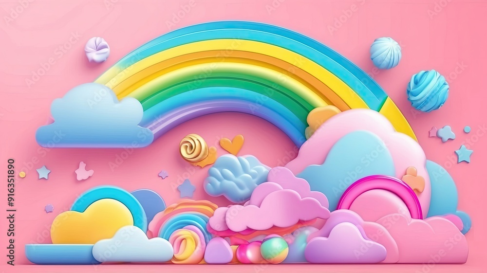 background colorful pastel clouds and rainbow generate ai background colorful pastel clouds and rainbow generate ai
