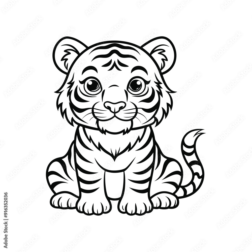 tiger doodle art hand drawn vector illustration tiger doodle art hand drawn vector illustration