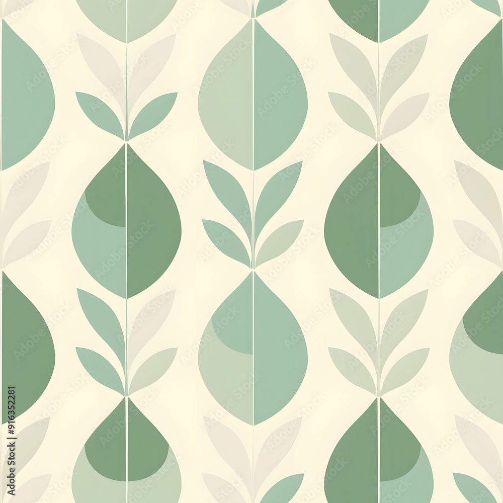 Stylish green and white floral pattern design. Stylish green and white floral pattern design.