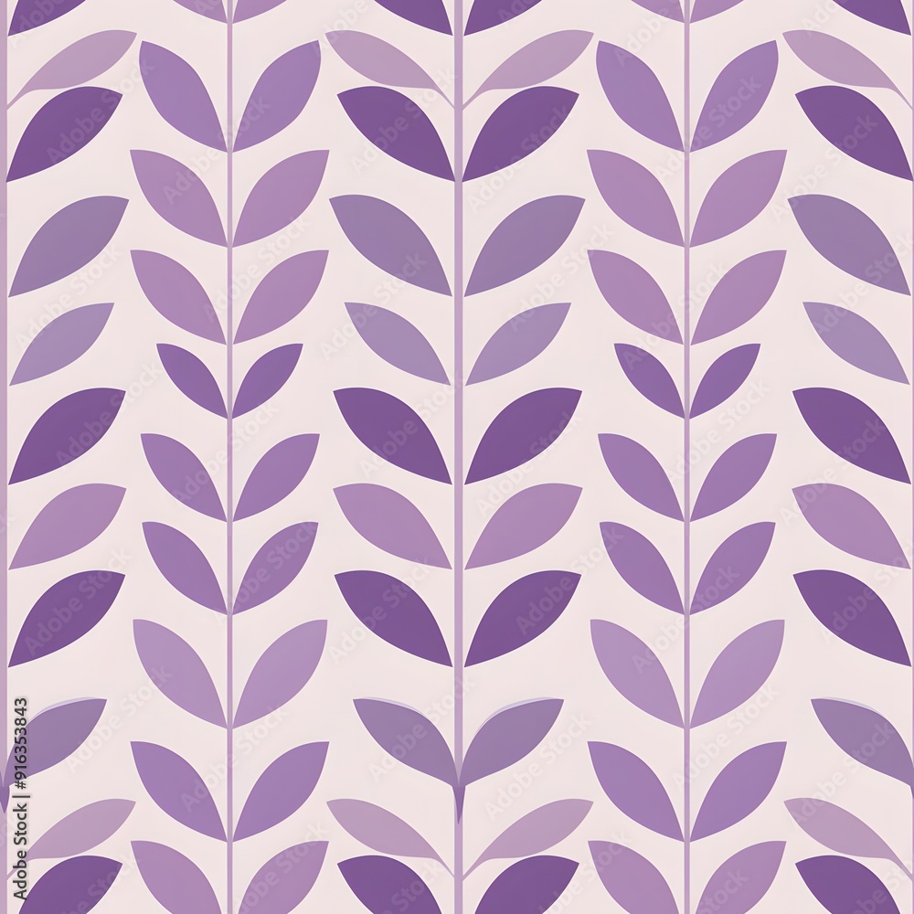 Elegant purple leaf pattern on a soft pastel background. Elegant purple leaf pattern on a soft pastel background.