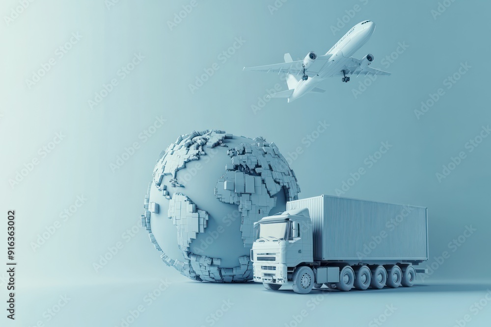 Fototapeta premium Global Transportation and Logistics Concept