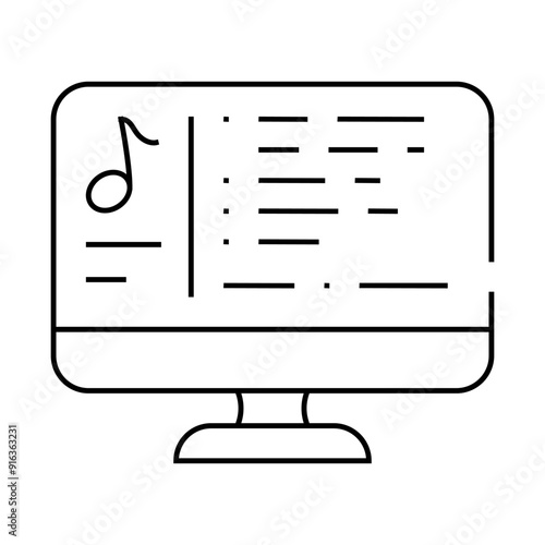 music relax line icon vector. music relax sign. isolated contour symbol black illustration