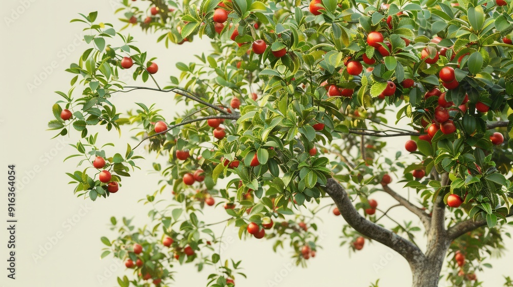 Fototapeta premium Serene Orchard Blossoms. Vibrant fruit tree in full bloom