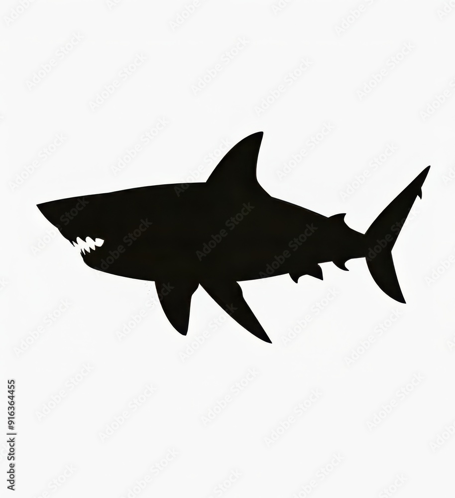 Silhouette of a shark swimming gracefully in a minimalist design. Silhouette of a shark swimming gracefully in a minimalist design.
