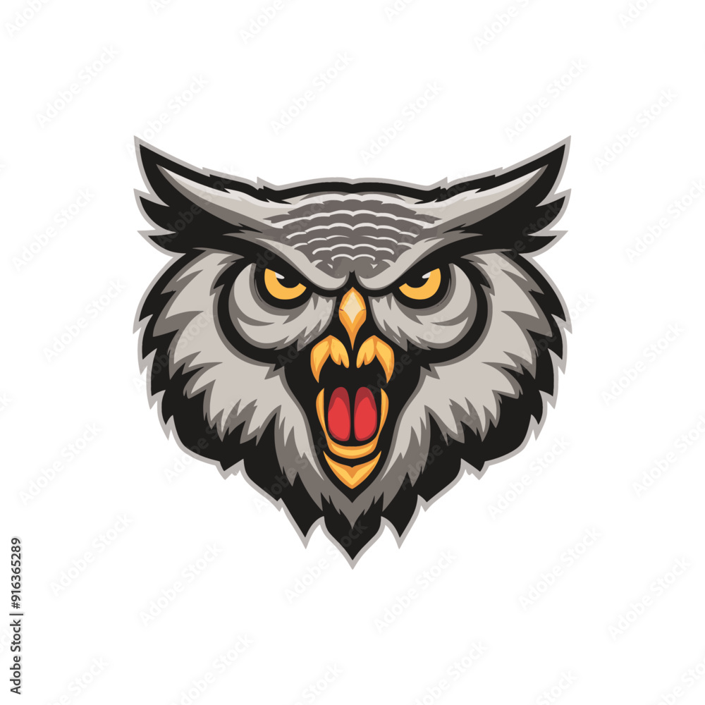 owl head illustration design logo owl head illustration design logo