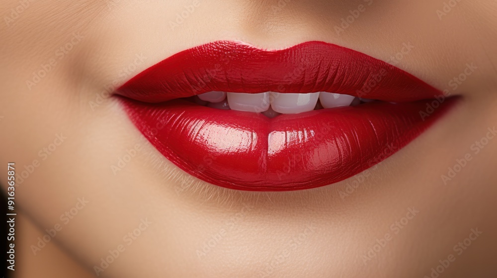 photograph of a close-up of a woman's smiling lips photograph of a close-up of a woman's smiling lips