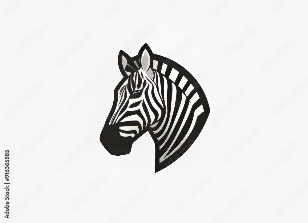 Stylized black and white zebra illustration on a clean white background. Stylized black and white zebra illustration on a clean white background.