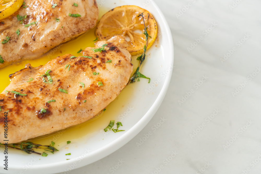 grilled chicken with butter, lemon and garlic grilled chicken with butter, lemon and garlic