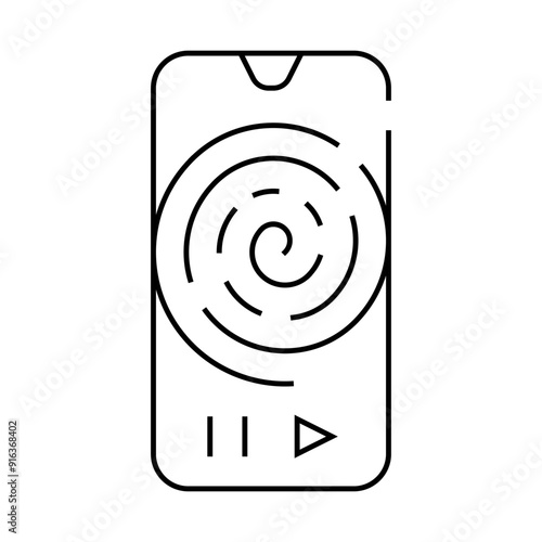 relaxation phone app line icon vector. relaxation phone app sign. isolated contour symbol black illustration