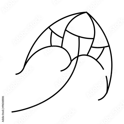 flying kite line icon vector. flying kite sign. isolated contour symbol black illustration