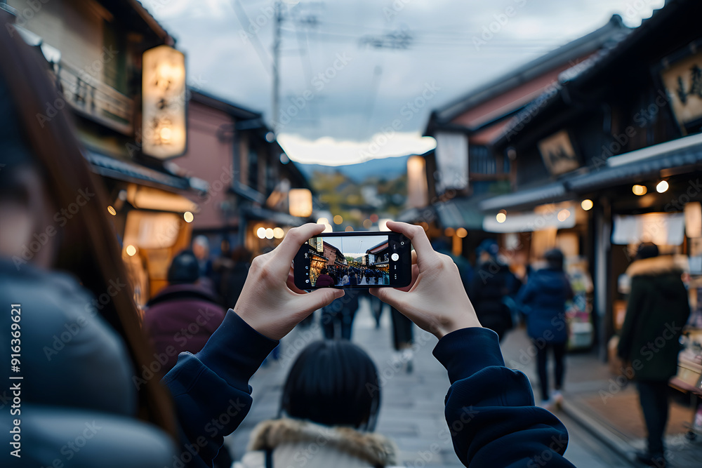 person taking photo with camera