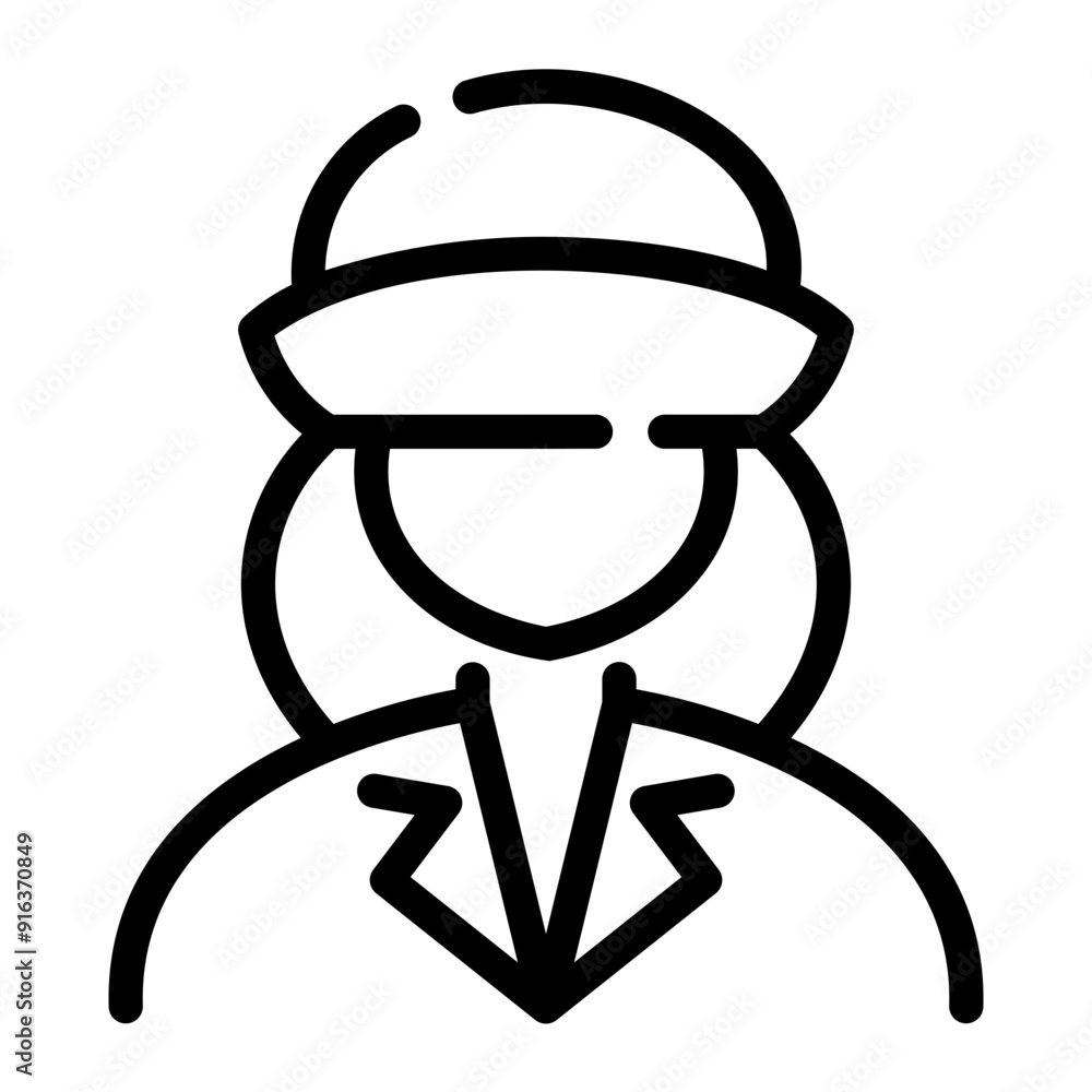 policewoman Line Icon policewoman Line Icon