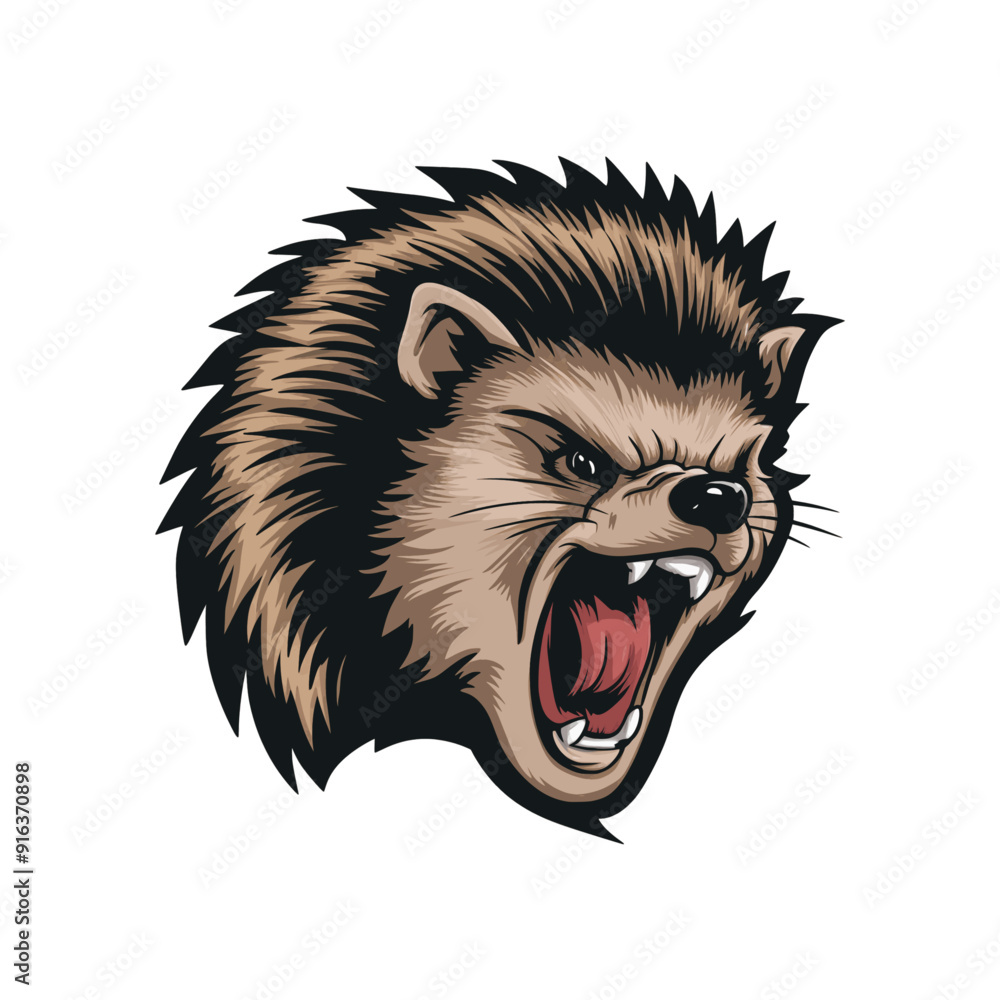 Porcupine roar illustration design logo icon Porcupine roar illustration design logo icon