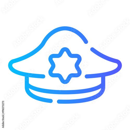police hat Line Gradient Icon