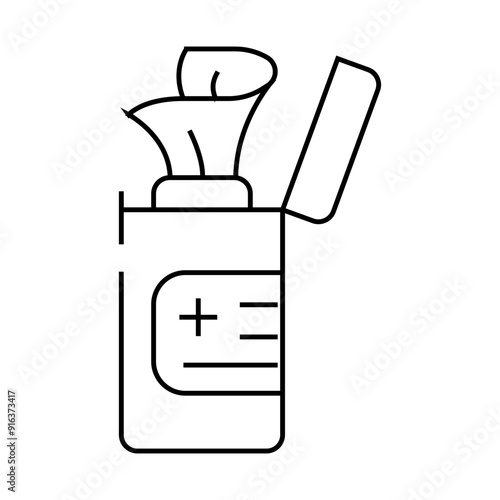 sanitary wipes package line icon vector. sanitary wipes package sign. isolated contour symbol black illustration