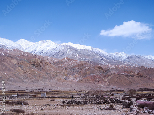 landscape in the cold desert and mountain