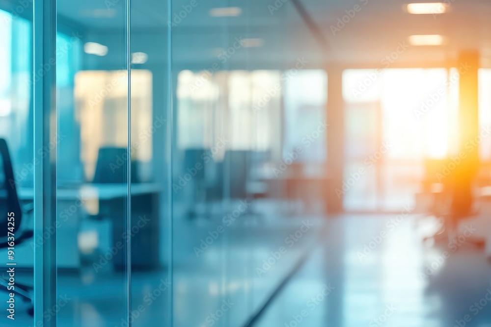 Blur background of modern office for the corporate business team with generative ai Blur background of modern office for the corporate business team with generative ai