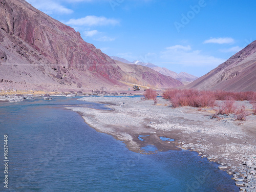 Lake in mountain at Leh Ladakh India 