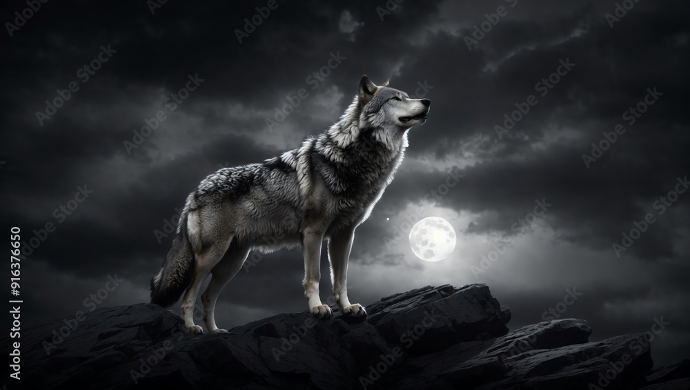 Naklejka premium A Monochrome Scene of Solitude and Strength