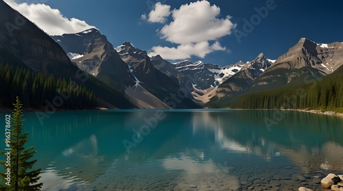 Lake Louise Beautiful Nature and Tranquility Banff Nation.generative.ai 