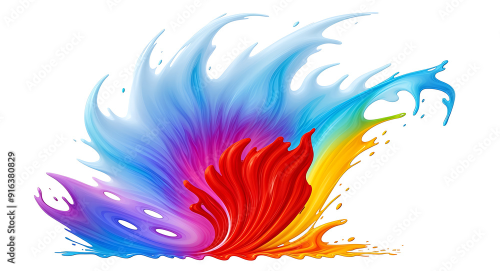 Naklejka premium Abstract Fluid Art with Swirling Colors and Soft Gradients on a White Background, Featuring Ample Copy Space for Text or Branding