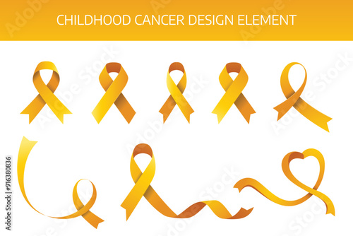 Childhood cancer awareness month design template good for celebration. yellow ribbon design. ribbon illustration. awareness design. flat vector. eps 10