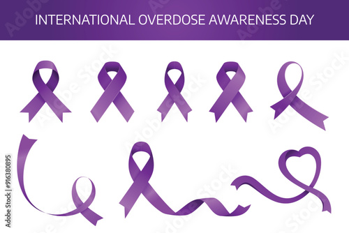 International Overdose Awareness Day design template good for celebration. ribbon design template. flat design. eps 10.