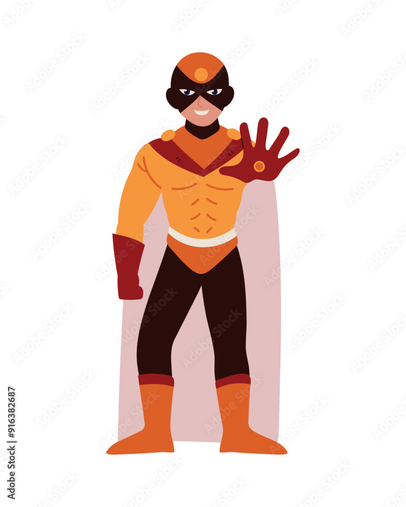 superhero with mask and posing superhero with mask and posing